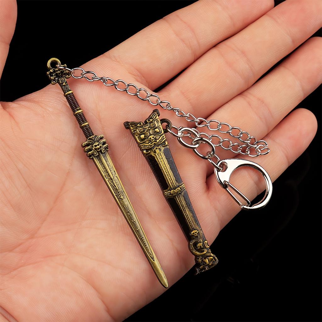 1Pcs Sword Shape Keychains, Keychain Pendants for Outdoor Enthusiasts and Collectors, with Various Designs
