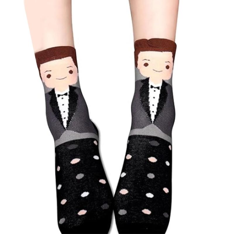 Hochzeits-Crew-Socken Geschenk Cartoon Brautpaar-Muster Baumwollsocken Verheiratete Dekoration Verlobung Flitterwochen Unverzichtbares Geschenk