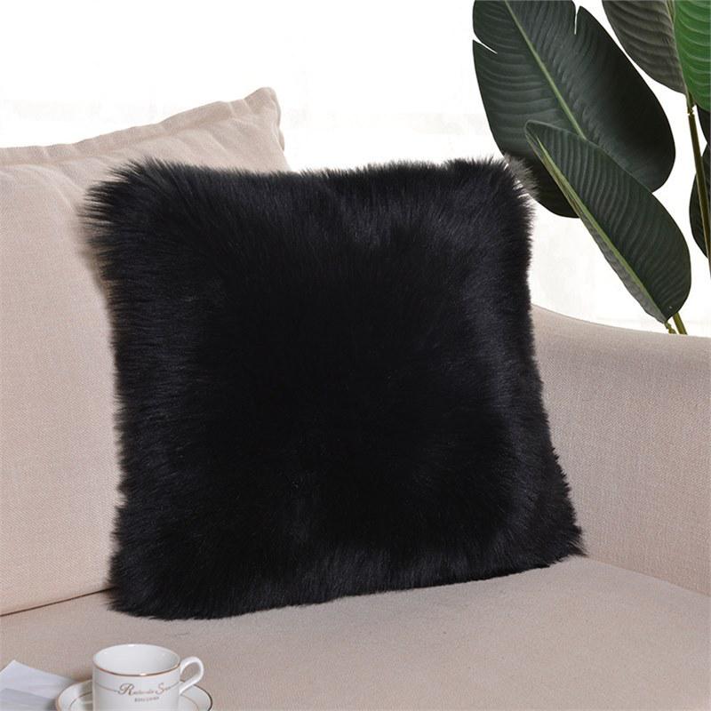 Cuscino Decorativo in Acrilico a Pelo Lungo Stile Invernale - Cuscino Lombare e Schienale Anti-Pilling