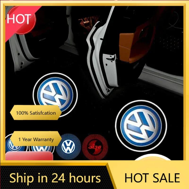 New 2PCS Car Welcome Light Door Logo Lamp For Volkswagen Golf MK4 MK6 MK7 Jetta Touareg Beetle Passat Polo Tiguan CC Access