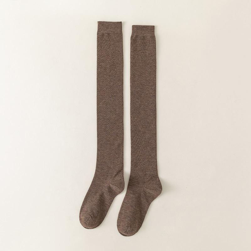 1Pair Long Tube Jk Calf Stockings Solid Color Comfortable Slimming Knee Socks Women's High Socks Sports Micro Pressure Socks