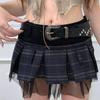 Vintage Y2k Star Rivet Pu Leather Belt With Alloy Buckle For Daily Wear