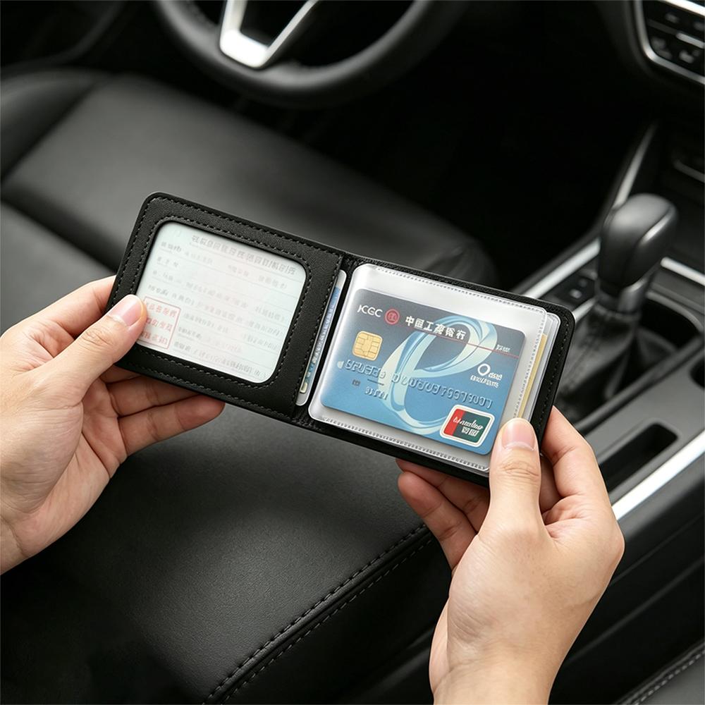 Q1021For Opel OPC Astra K Vectra Corsa Zafira Insignia Mokka Car Styling Driver License Cover Storage Bag Wallet Credit Card Holder