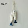 Unique Housewarming Gifts Rustic Nautical Wooden Fish Decor, Coastal Beach Style Wall Hanging Office Decorative Accents Ornament with Fishing Net for