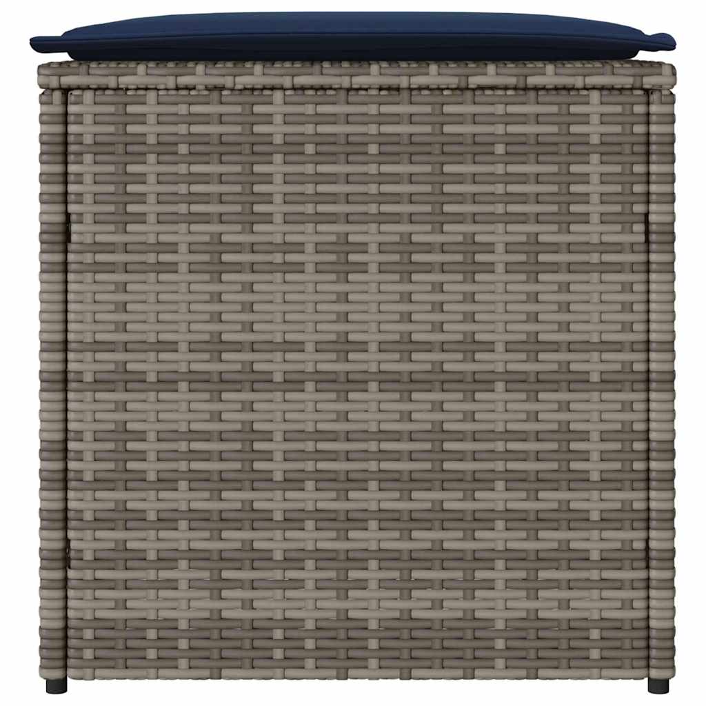 Storage Cushion Box in Grey 50 x 50 x 50 cm Poly Rattan