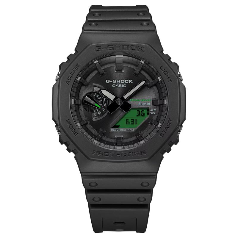 

CASIO 2100 Bluetooth connection, shockproof, solar Quartz, resin strap, , men s watch, black dial GA-B2100BEG-1A чёрный