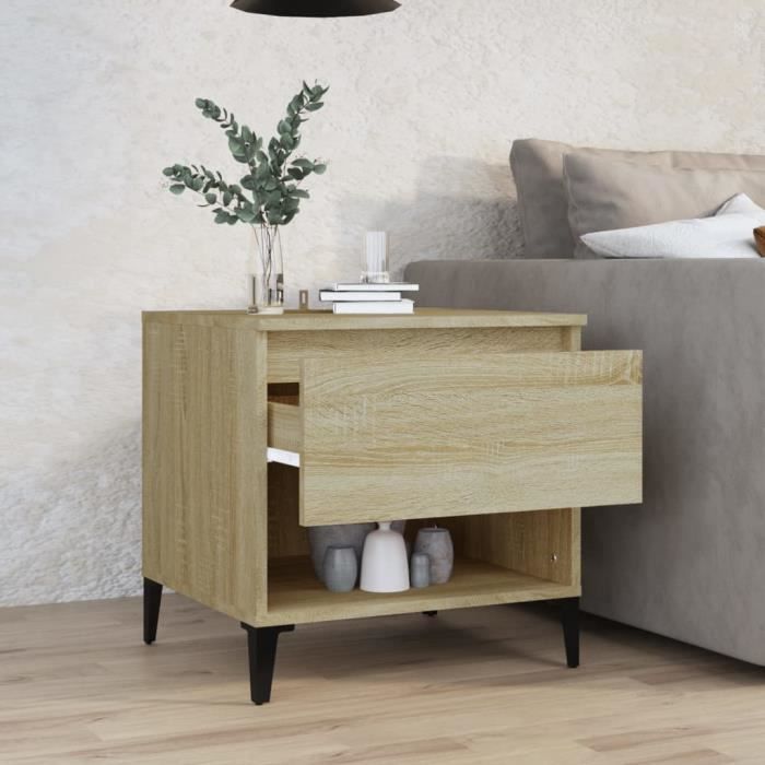 819554 vidaXL Table d'appoint Chêne sonoma 50x46x50 cm Bois d'ingénierie