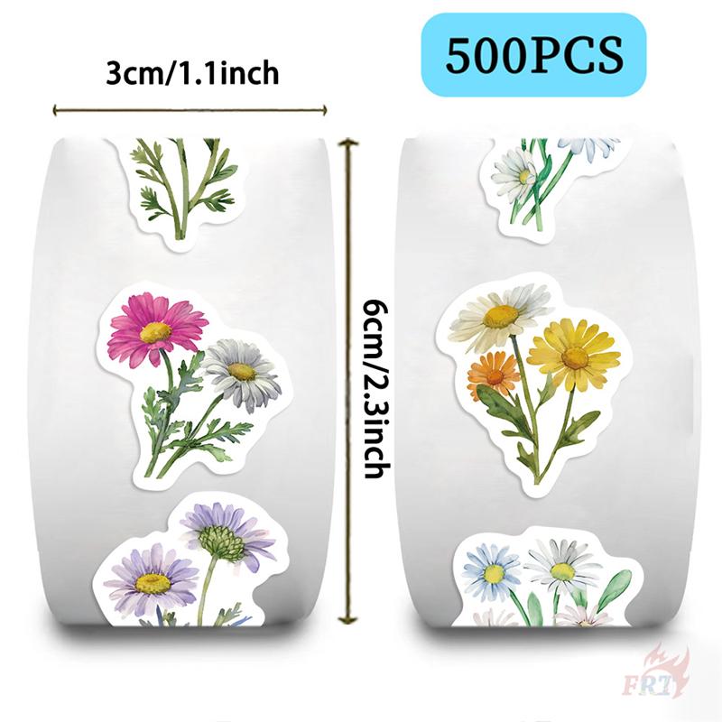 500Pcs/Roll Ins Daisy Bouquets Kids Rewards Stickers - DIY Scrapbooks Album Decor Sealing Label Decals