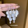 Silver Needle Pearl Flower Shell Long Fringed Earrings Light Luxury Fashion Design Earrings High-end Earrings Wholesale