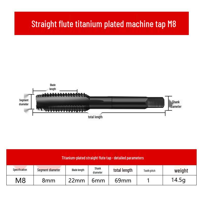 Stainless Steel Spiral Taper Tap Drill Bits with Cobalt-Nitriding, Sizes 4m-10m