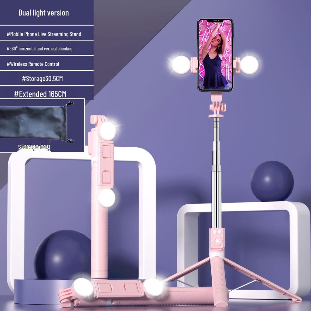 Mobiler Bodenständer für Telefon - 1,7 m Stativ mit tragbarem Selfie-Stick für Live-Übertragungen im Freien