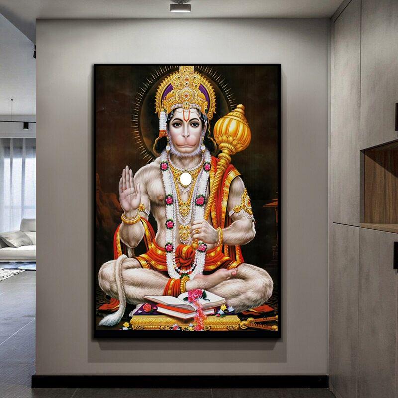 Hanuman God Balaji Bajrang Oil Painting On Canvas Posters and Print Scandinavian Wall Art HD Picture For Living Room Home Decor
