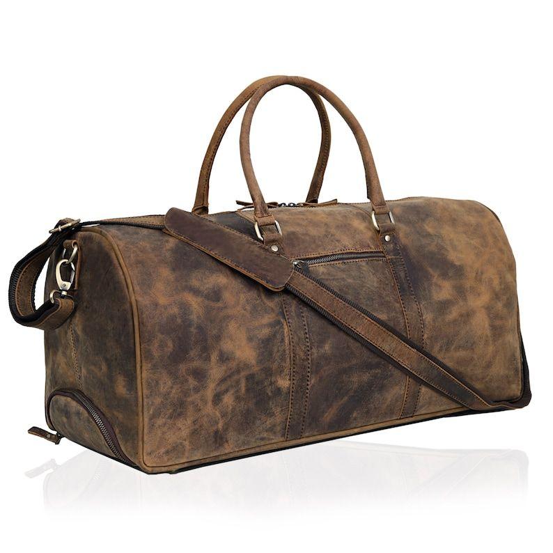 Geantă de călătorie cu cărucior din piele pentru bărbați și femei, 24 de inchi, pentru călătorie peste noapte, de weekend, pentru cabină de gimnastică, cu roți pentru transport ușor