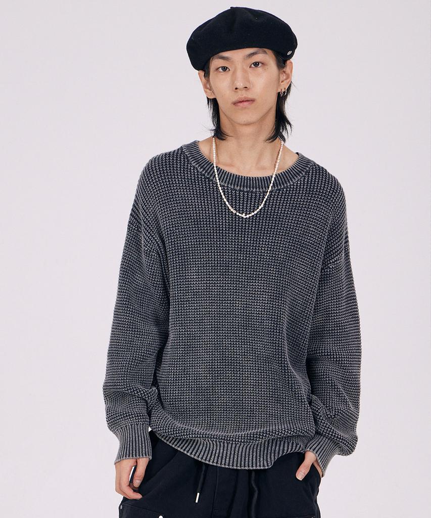 AT THE MOMENT Garment-Dyed Cotton Waffle Knit