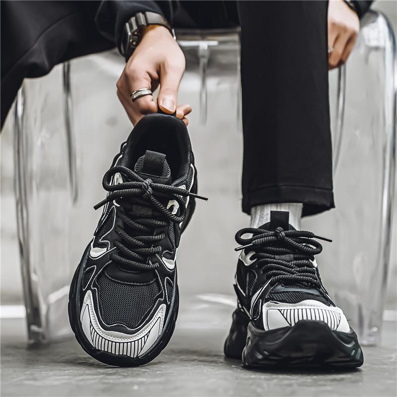 Internet celebrity men's shoes summer breathable mesh running sports shoes boys and teenagers Putian tide brand versatile platform dad shoes