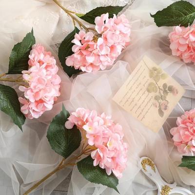 Echt Aanvoelende Kunstmatige Hortensiabloem 27,5" Volledige Nep Hortensiabloem Levensgetrouwe Nep Zijde Hortensia's voor Doe-het-zelf Bruidsboeket Lente