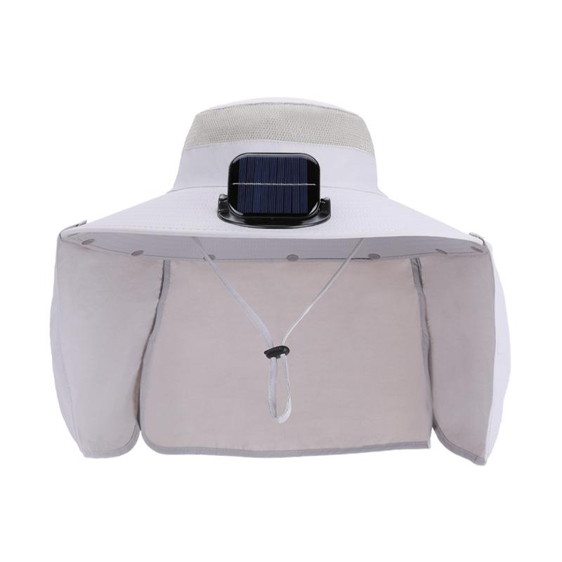 Summer Outdoor Fishing and Hiking Sun Hat with Extra-large Brim, Solar Fan Hat, Shawl, Neck Protector, Sun Protection Fisherman Hat