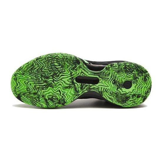 Anta Kids Reverse Scale 2.0 Non-Slip Shock Absorbing Wear-Resistant Mid-Top Basketball Shoes Kids Basketball Shoes Black Green 312311121-8