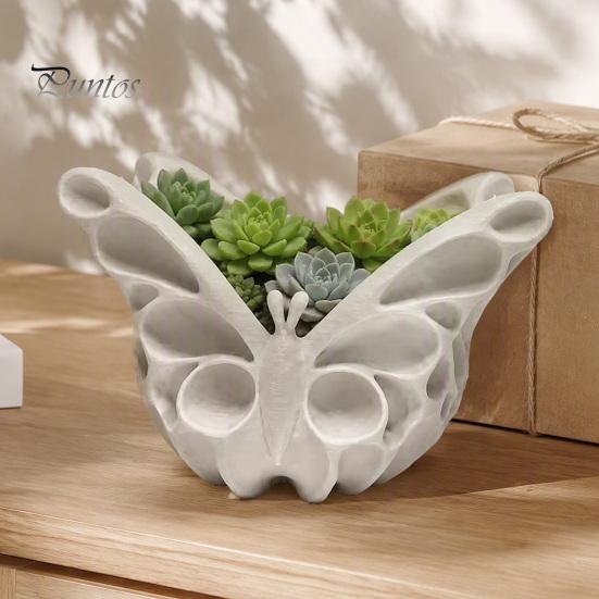 Succulent Plant Container 3D Printed Butterfly Storage Box, Decorative Planter, Desktop PLA Flower Pot Organizer Tray for Jewelry, Candy, Home