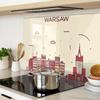 Decorative Glass Kitchen Cutting Board Warsaw Poland 80X52 Cm
