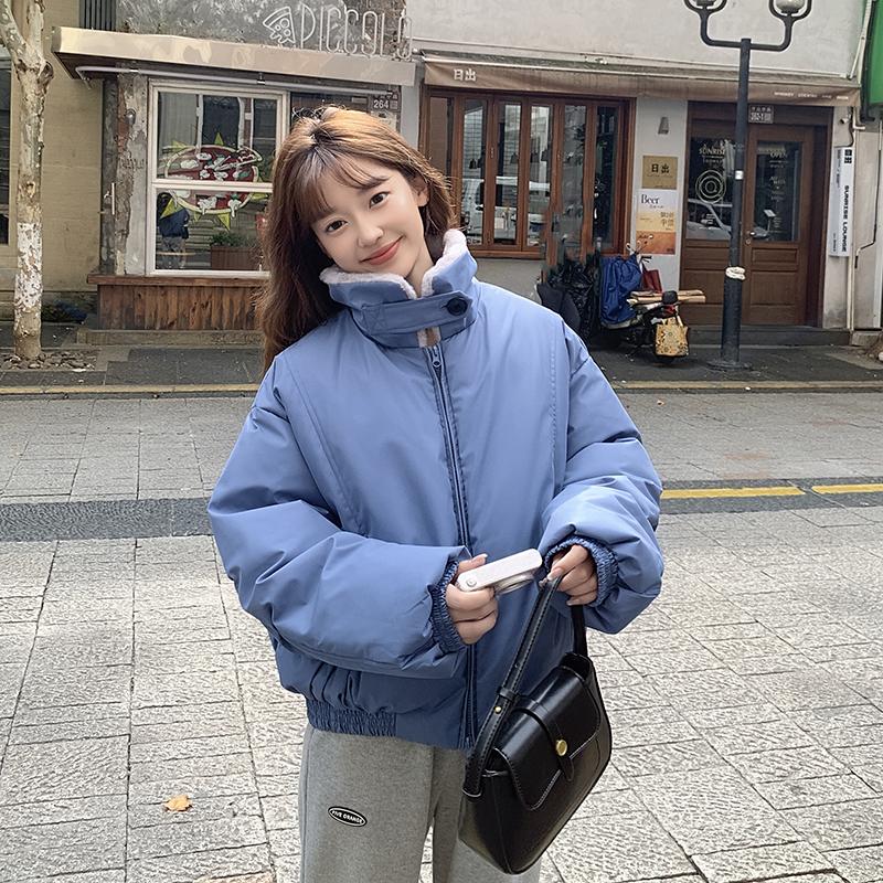 Autumn Winter Thicken Warm Parka Women Casual Sweety Solid Color Big Pocket Loose Jackets Outwear