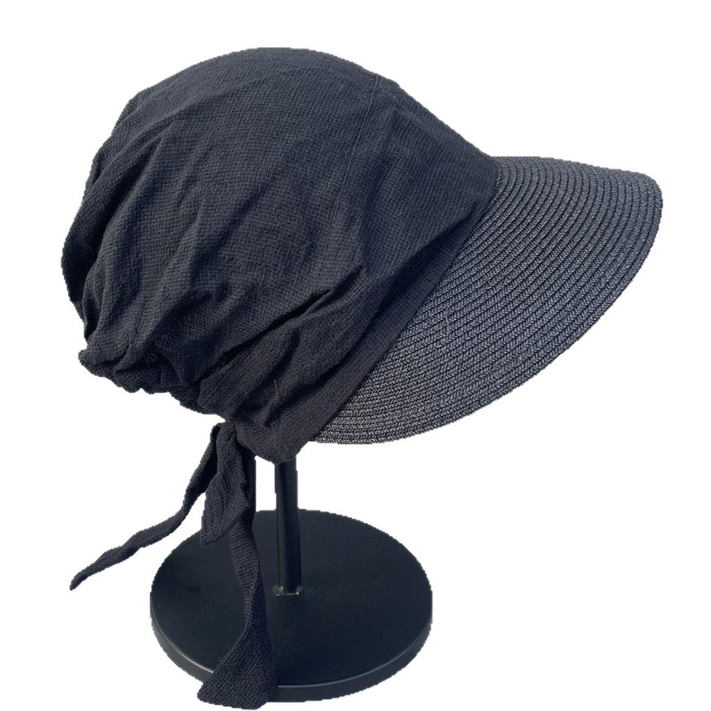 Flax silk headgear women's summer fashionable thin breathable versatile temperament retro pleated sun hat