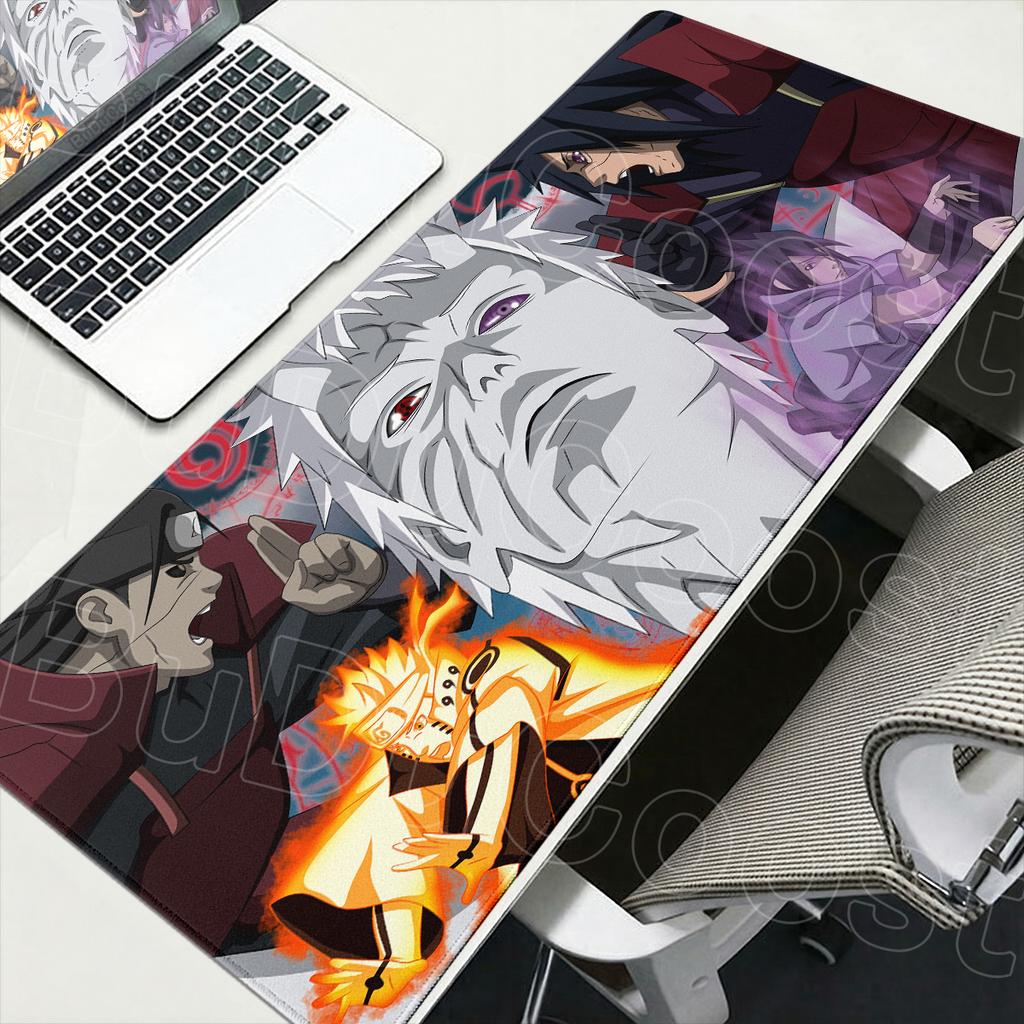 Uzumaki Naruto And Uchiha Sasuke Anime Mouse Pad Large Computer Gamer Lock Edge Thicken Keyboard XXL Laptop Office Long Desk Mat