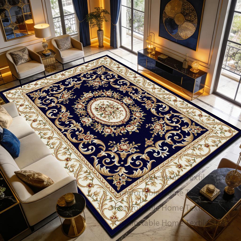 Blue Beige European Fluffy CARPET FOR LIVE ROOM Home Decoration Luxury Antiskid Soft Rug Big Size Washable Short Velvet Foot Mat