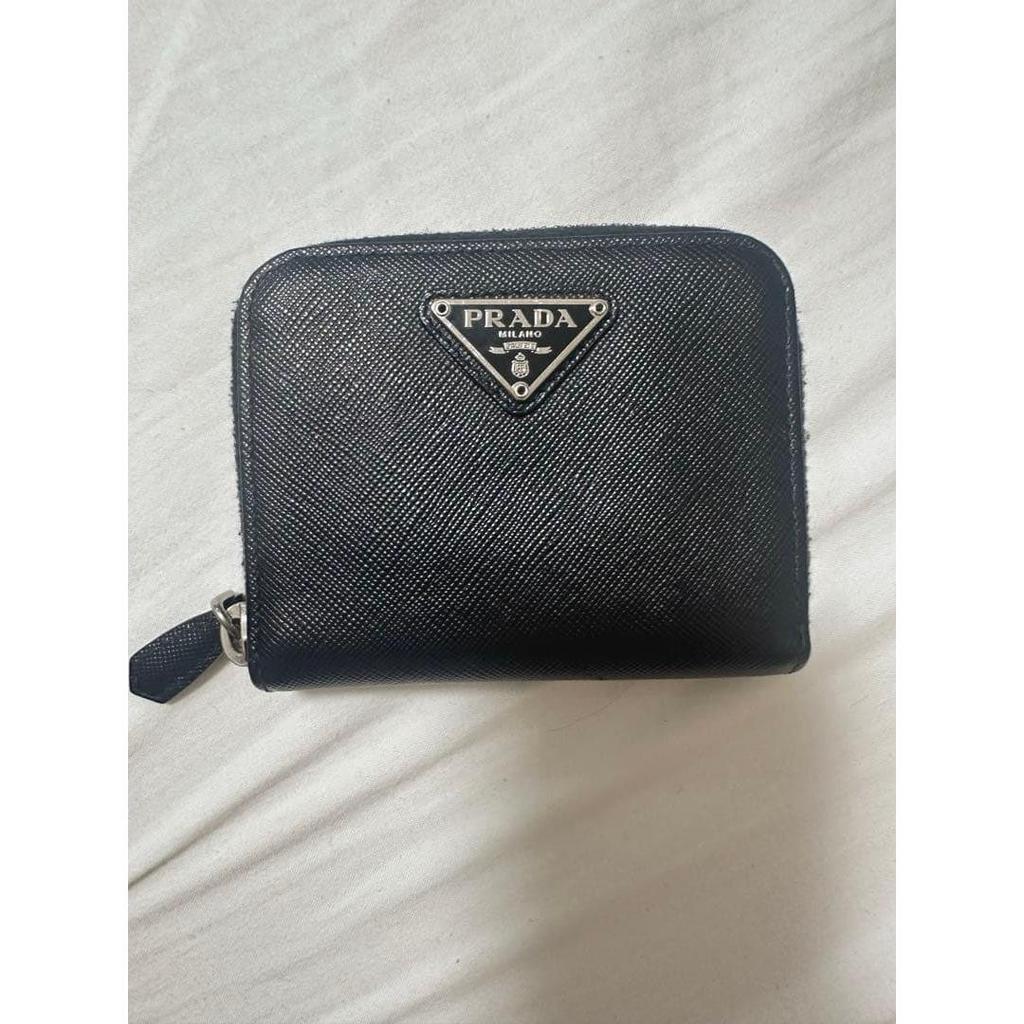 Used Same-day Shipping PRADA Black Coin Case Card Case with Box and Dust Bag
