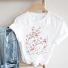 (Asiatische Größe) Kurzarm T-Shirt Top Mode T-Shirt Kleidung 90er Jahre Blumen Frühling 90er Jahre Casual Damen Print Sommer Dame Weiblich Grafik T-Shirt