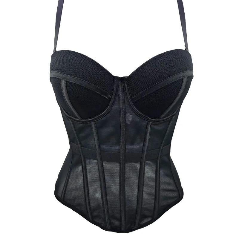 Netz Sexy Taillierte Dame Elegant Formgebend Damen Bustier Mädchen Schlank Abendmode Crops Dame Kurzer Body Shaper