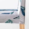 Chair Cover With A Light Blue Leaf Pattern