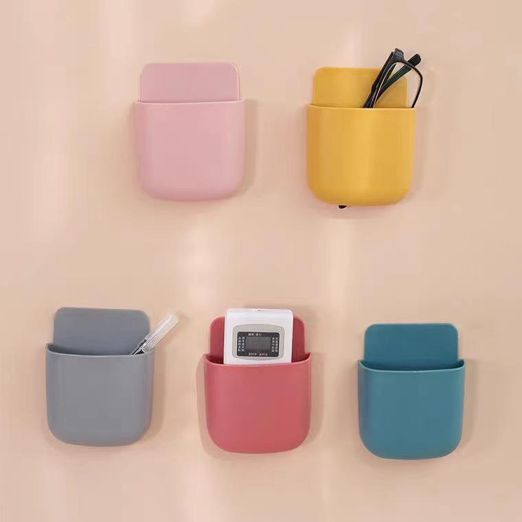 Punch-Free Wall-Mounted Remote Control & Phone Holder - Multifunctional Home Storage Box