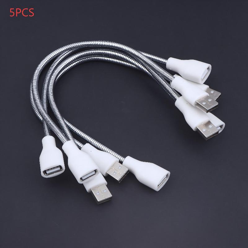 Przedłużacz USB z lampką LED i wentylatorem Zasilacz Adapter Kabel męski na żeński Elastyczny przewód w metalowym oplocie Do lampki biurkowej Lampki nocnej
