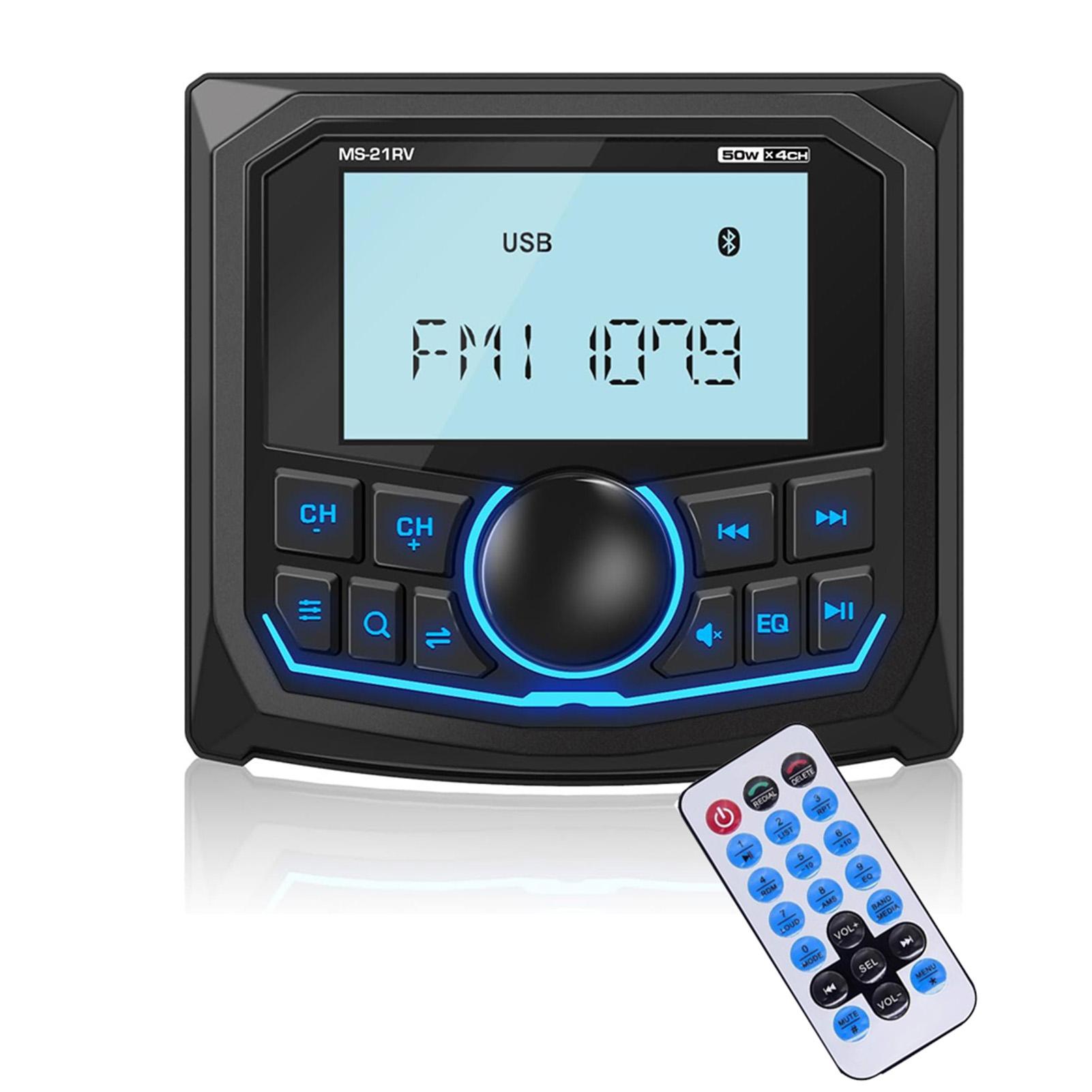 Marine MP5 Radio SPA RZR Bluetooth AM FM UTV RDS Multimedia Video Player 3-inch Screen AU-X with RGB