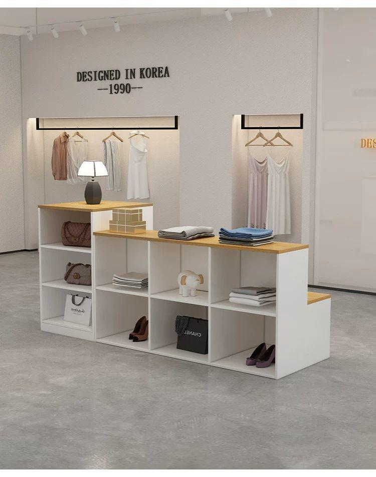 Central Island Display Table & Shoe/Bag Cabinet for Women's & Children's Clothing Store in Mall