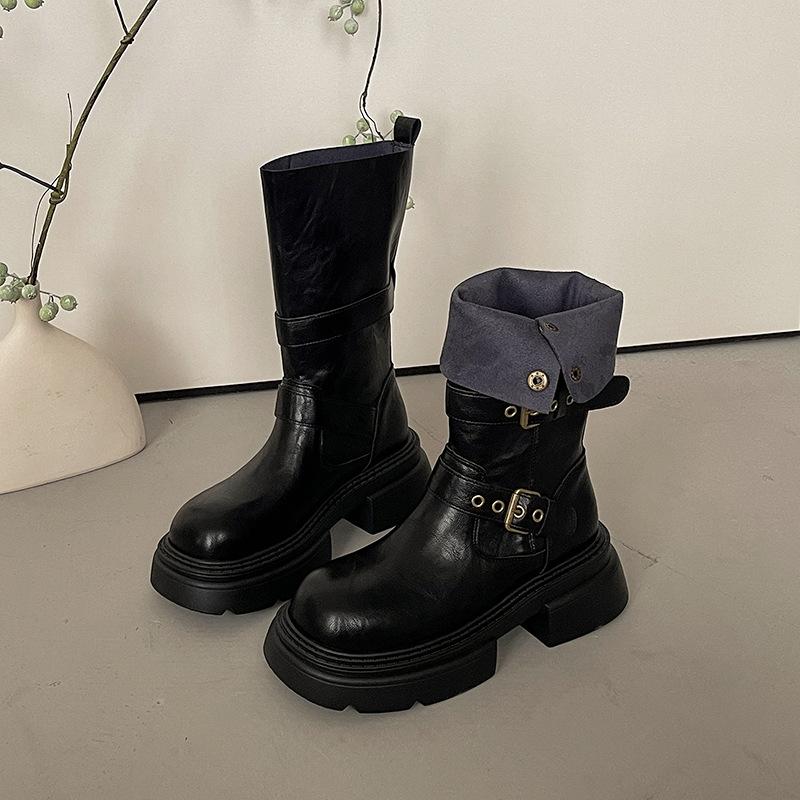 Retro British Style Rivet Martin Boots Women's 2025 New Autumn and Winter Popular Thin Suede Short Boots Women's Boots