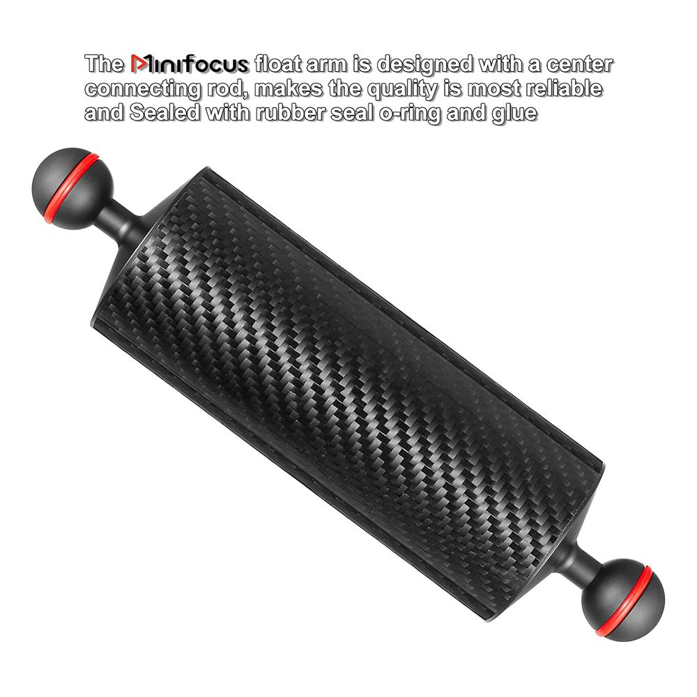 2 x D40mm Carbon Fiber Underwater Float Arm for Diving Tray Housing Video Light/Strobe Buoyancy Floating Ball Mounting (2 PCS)