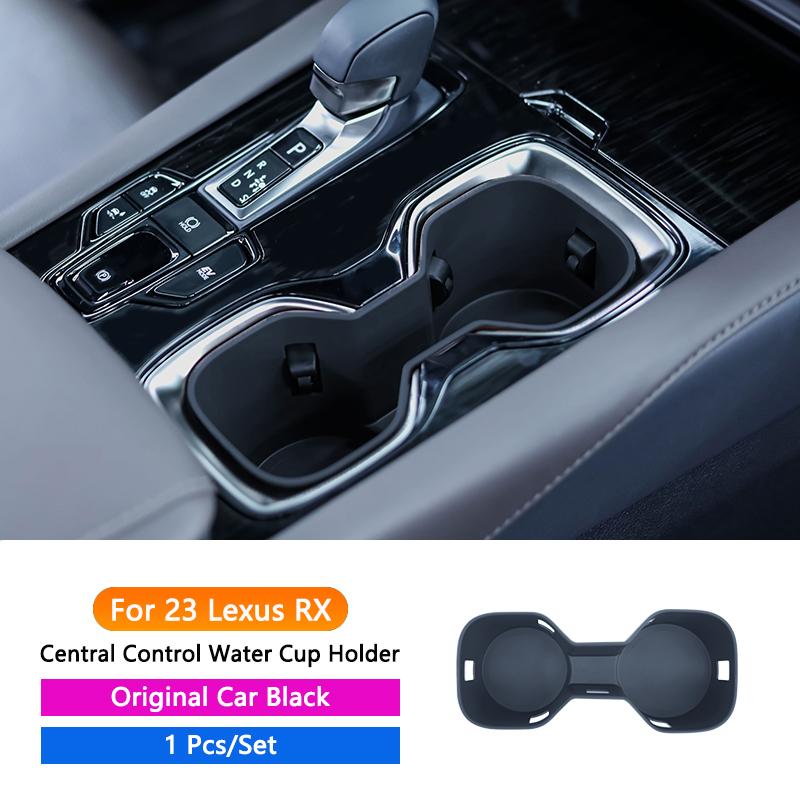 QHCP Car Center Console Water Cup Holder Drinks Holder TPE Bottle ert Stand Fit For Lexus RX 23-24 NX 22-23 ES 22-24 RZ 23-24 23 RX OC Black
