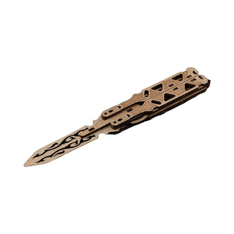 CSGO Wooden Toy Swords: DIY Butterfly Folding Knife, Straight Knife, Wooden Assembly Claw Knife