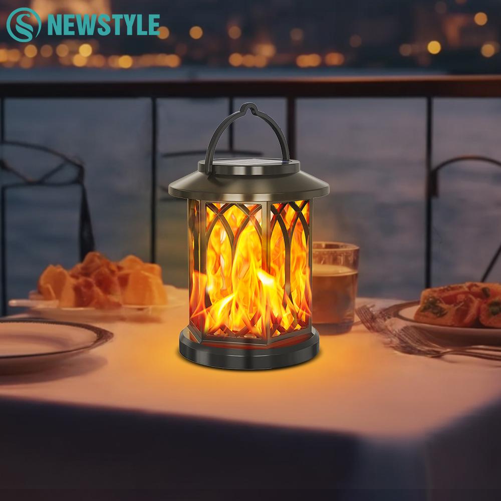 Solar Lights Outdoor Garden Solar Lantern with Realistic Flickering Flame Waterproof Ornaments Patio Pathway Table Gifts