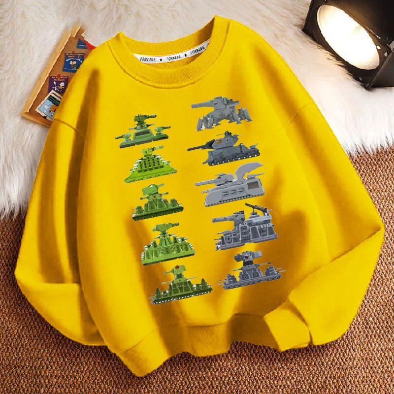 Children's Fashion Tank Sweatshirt for Autumn and Winter, Loose Long-sleeved Sweatshirts for Boys and Girls