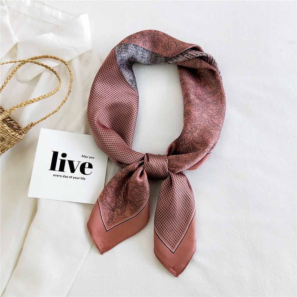 Módní Dekorace Šála Páska do vlasů Vázanka Vlasy 70 Malý čtvercový šátek Hedvábný šátek Dámské jarní a podzimní všestranný malý šátek Profesionální šátek