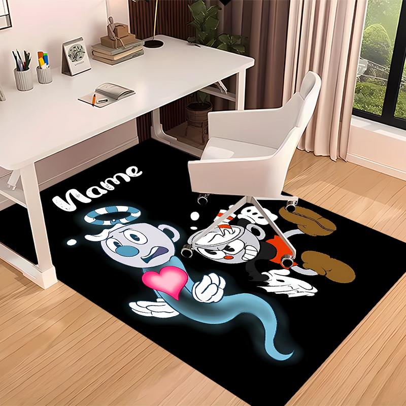 Custom personalization Cuphead Print Area Rug - Soft, Washable Non-Slip Indoor Mat,Living Room,Home&Office Decorative Rug
