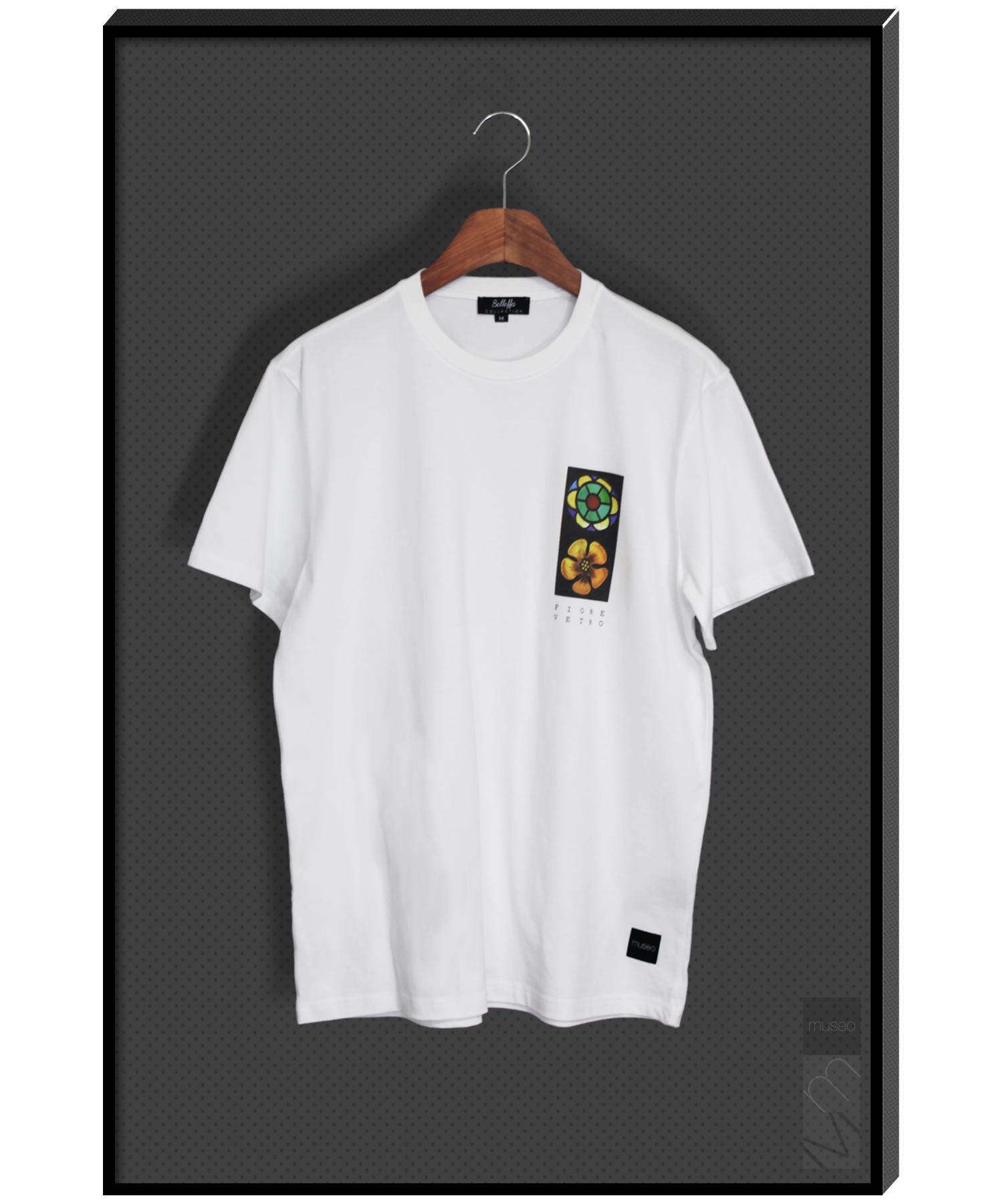 Bellepa Fiore Vetro (Glass Flower) Designer T-Shirt Short Sleeve T-Shirt White/L