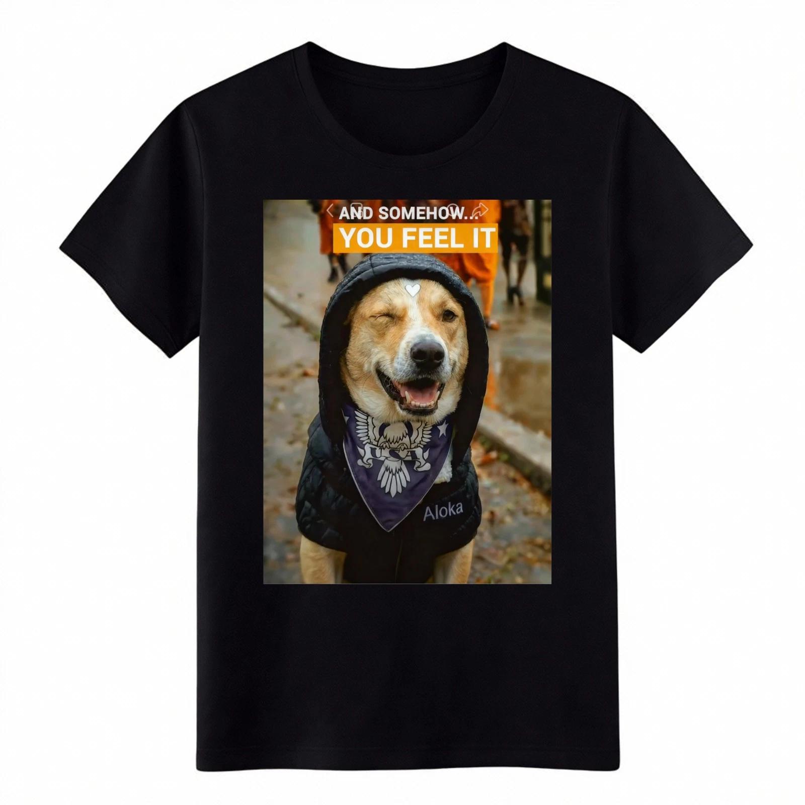 

Cute Dog Meme Tee Unisex T-Shirt S-5XL Black/White Cotton tee Free Shipping S