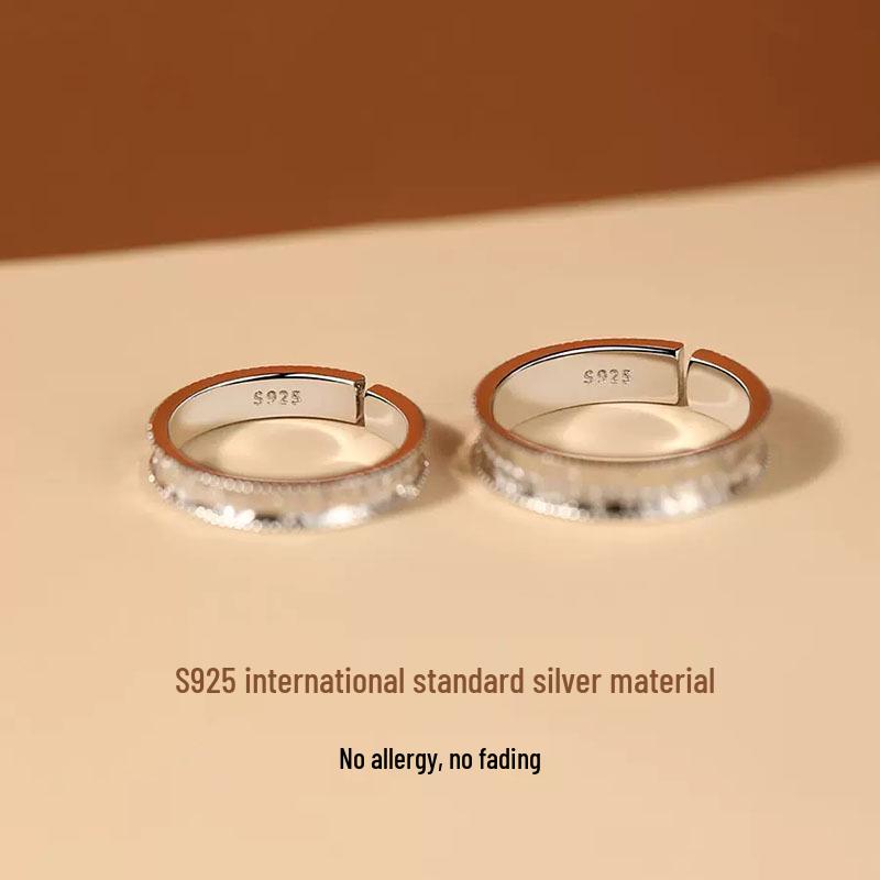 Dopamine Endorphin Sterling Silver Matching Couple Rings - Women's and Men's Gift for Girlfriend, Christmas Edition