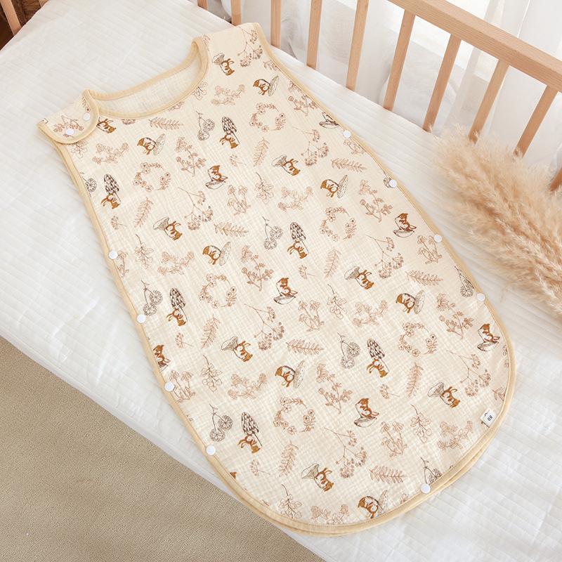 Four-Layer Children's Sleeveless Gauze Sleeping Bag: Anti-Kick, Summer-Weight, Korean Style.