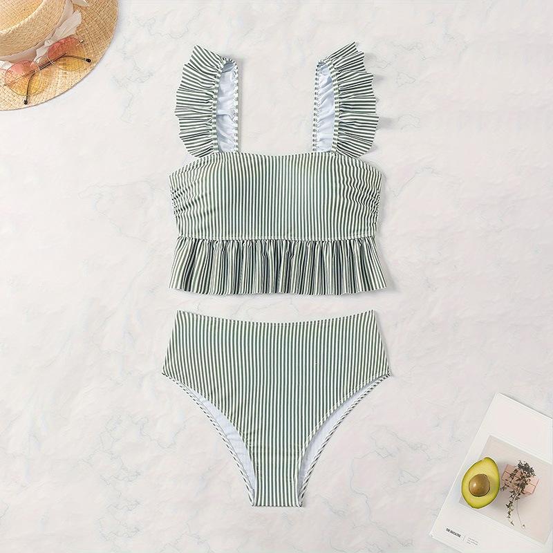 TS JYL-SW287 Printed Cutout Bikini, Mesh Two-Piece Beach Swimwear For Women XL