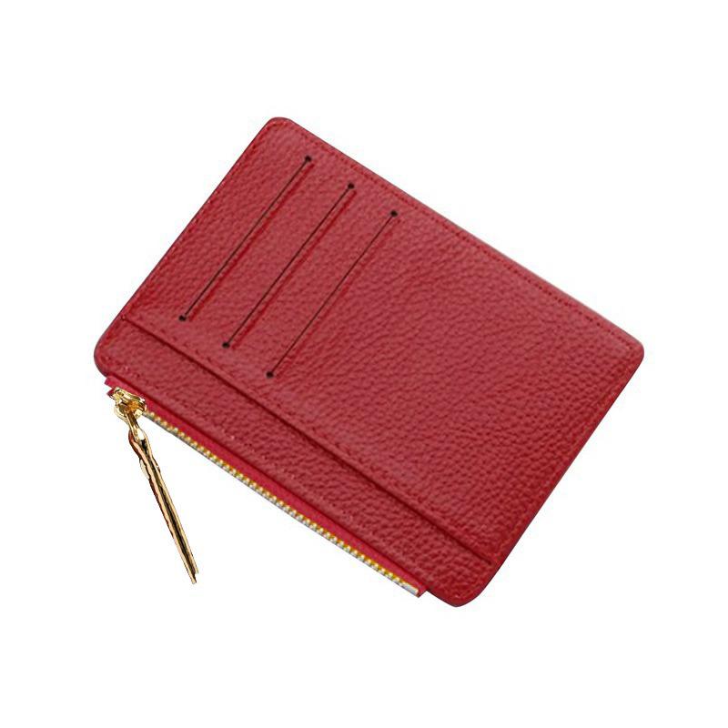 Wallet Mini PU Leather Card Holders Card Slots Purse Small Men Wallet Women Zipper Coin Pocket Ultra Thin Wallet Cardholder